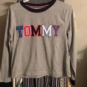 Tommy Hilfiger grey cropped long sleeve (says sleepwear but I wore it to school)